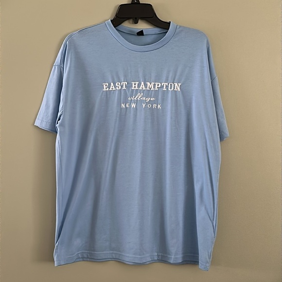 SHEIN  East Hampton Village New York Embroidered S/S T Shirt M  Oversized - Picture 1 of 8